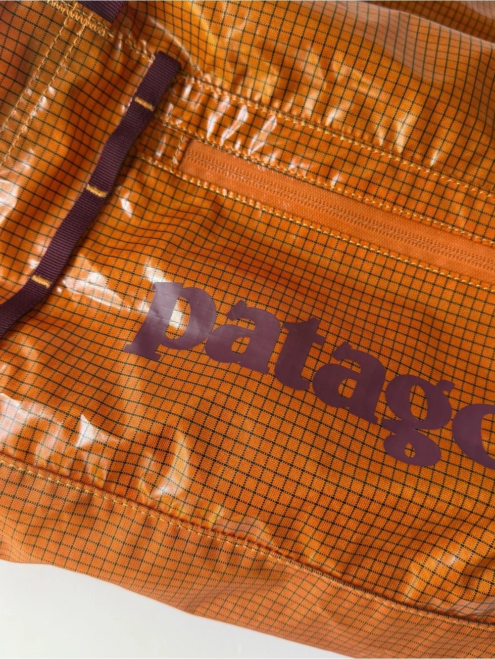 Patagonia Lightweight Black Hole 45L Duffle Bag or Backpack Orange Ripstop Nylon